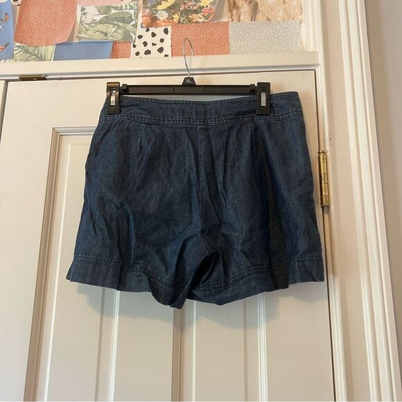 Trina Turk Serenity Tie-Front Paper Bag Chambray Denim Shorts Size 6 - Picture 3 of 10